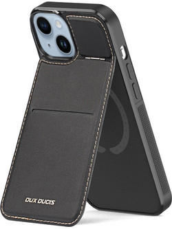 3in1 Wallet Case with Stand for iPhone 15 Plus MagSafe RFID Blocker Dux Ducis Rafi Mag - Black