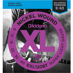 D'Addario EXL120BT Σετ 6 Χορδές Ηλεκτρικής Κιθάρας Nickel Plated Steel 9-40" Extra Light Tension