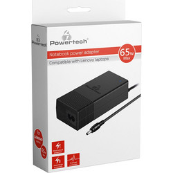 Powertech Φορτιστής Laptop 65W 20V 3.25A για Lenovo με Ενσωματωμένο Καλώδιο Τροφοδοσίας