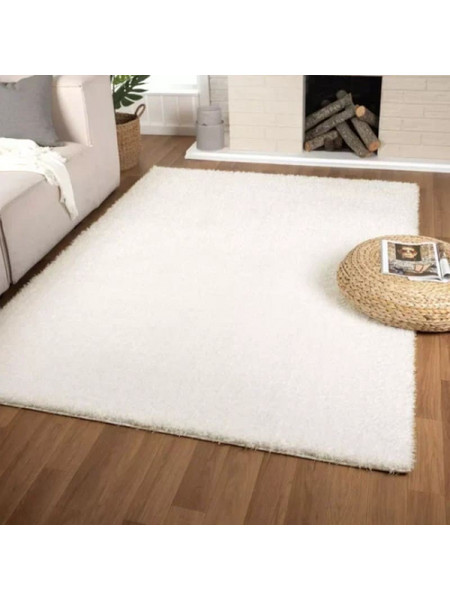 Marmo Carpet Χαλί Shaggy 3D Modern Design 200x280 - Λευκό Ιβουάρ