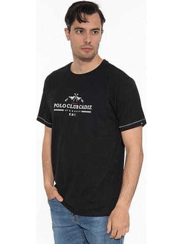 EVERBEST T-Shirt Λαιμόκοψη Με Στάμπα 232803 ΜΑΥΡΟ ΜΑΥΡΟ