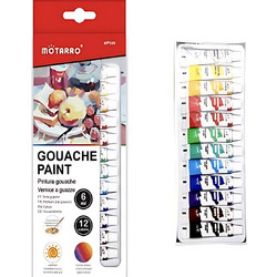 Σετ Τέμπερες Gouache 12 Χρωμάτων 6ml Motarro MP049