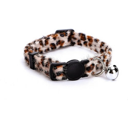 Περιλαίμιο με Καμπανάκι και Animal Print Jaguar για Γάτες W1.0*L20-30cm