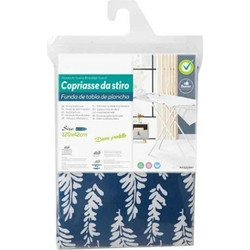 Σιδερόπανο Υφασμάτινο με λάστιχο 42x120 cm Μπλε με λευκά φύλλα 5200887