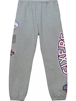 Mitchell & Ness Ανδρικό Παντελόνι Φόρμας Fleece με Λάστιχο Γκρι PSWP4850-P76YYPPPGYHT