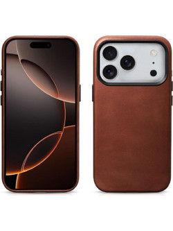 iCarer Leather with Camera Button MagSafe Back Cover Retro Brown (iPhone 17 Pro)