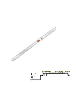 LED Λάμπα Γυάλινη T8 90cm 14W 230V Μονής Τροφοδοσίας Ψυχρό