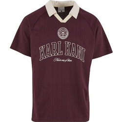Karl Kani Heritage Emblem Shadow Pinstripe Soccer Jersey Ανδρική Μπλούζα Polo Κόκκινη KM261-005-1
