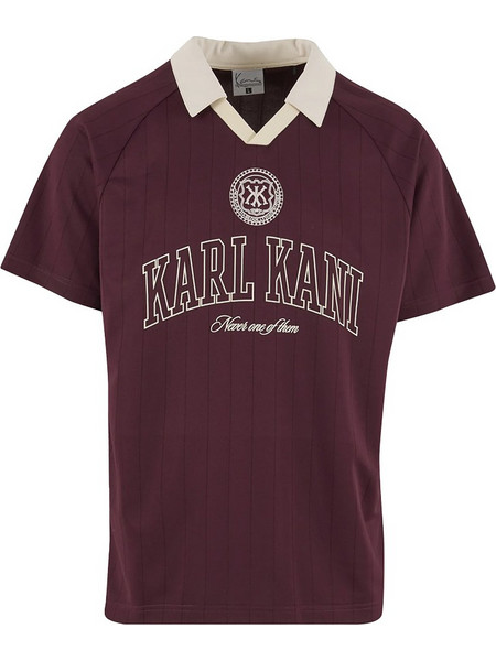 Karl Kani Heritage Emblem Shadow Pinstripe Soccer Jersey Ανδρική Μπλούζα Polo Κόκκινη KM261-005-1
