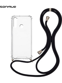 Sonique Armor Clear Θήκη με Κορδόνι Black (Xiaomi Redmi Note 8 / Redmi Note 8 2021)