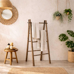Σκάλα - Κρεμάστρα Nextdeco ανακυκλωμένο ξύλο teak Υ123xΜ53xΠ65/12εκ
