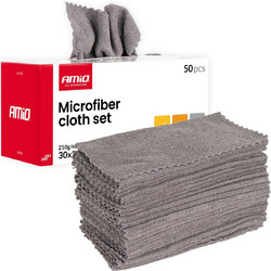 Amio - Σετ Πανιά Μικροϊνών (Microfiber) διαστάσεων 30x30cm με πυκνότητα 210g/m σε συσκευασία 50 τεμαχίων για Επιβατικά