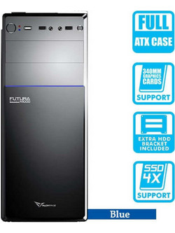 Alcatroz Futura N1000 Blue Midi Tower Κουτί Υπολογιστή
