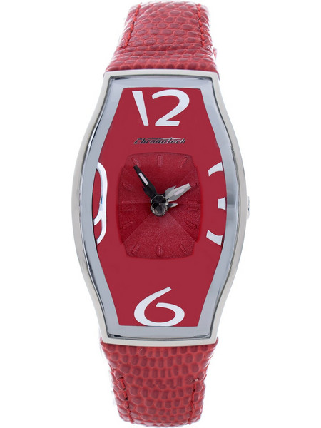 Chronotech Γυναικείο Ρολόι με Κόκκινο Δερμάτινο Λουράκι CT7932L-14