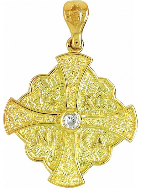 Μενταγιόν Anastasios Creations χρυσό ασήμι 925 Κωνσταντινάτο με ζιργκόν FM726