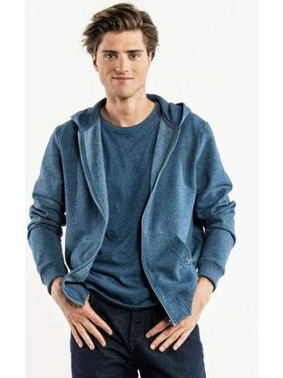 Chaud Devant Hoodie Comodo Ανδρική Ζακέτα με Κουκούλα Μπλε