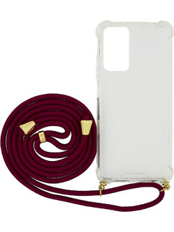 Ancus Crossbody Back Cover Transparent / Burgundy (Xiaomi Redmi Note 12S)