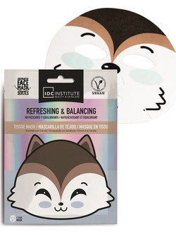 IDC Institute Vegan Cute Animals Animated Racoon Sheet Μάσκα Προσώπου για Αντιγήρανση 25gr