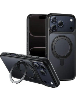 Hoco AS1 Premium Rotating MagSafe Back Cover Black (iPhone 17 Pro)