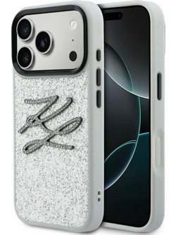Karl Lagerfeld Iml Glitter Kl Diamond Logo Magsafe για iPhone 17 Pro Max - Ασημί