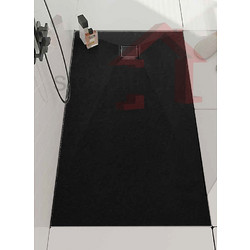 Ντουζιέρα Σχιστόλιθου Τετράγωνη TEMA Glass Stone GS 8080 N 80x80x2.5 Μαύρη 007-NTO-0111