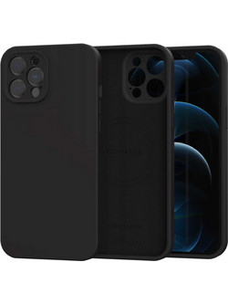 Θήκη iPhone 12 Pro Max Spacecase Silicone Mag Case Σιλικόνης με MagSafe - Black (5905719138684)