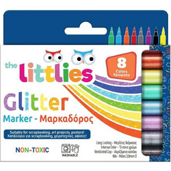 The Littlies Glitter Μαρκαδόροι Ζωγραφικής Σετ 8 Χρώματα