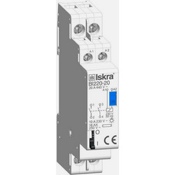 Ρελέ Ισχύος Ράγας BI220-20 - Διπολικό, 20 A 230 V & Στήριξη σε Ράγα DIN