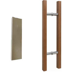Λαβή Πόρτας Αλουμινίου με Σχέδιο Ξύλου 59.4cm - Aluminum Door Handle Wood Effect 022063