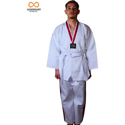 LEGENDARY ΣΕΤ ΣΤΟΛΗ TAEKWONDO ΛΕΥΚΗ ΚΟΚΚΙΝΗ ΡΙΓΑ - Λευκό