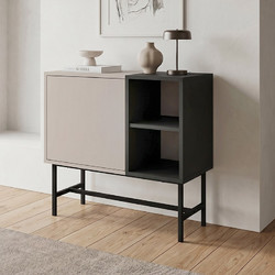 Μπουφές Mona Megapap Χρώμα Sandstone - Black Wood 81x40x80εκ