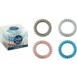 Medisei Dalee Hair Spiral Glitter - Λαστιχάκια Μαλλιών 4τεμ