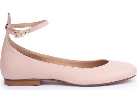 BALLET FLAT WITH ANKLE STRAP CHEVALIER PINK