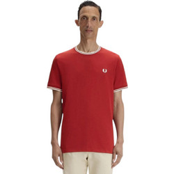 Fred Perry Ανδρική Μπλούζα Τ-Shirt Twin Tipped M1588-07B Κόκκινο