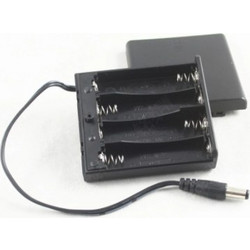 4xAA Battery Holder With DC connector, Cover and Switch