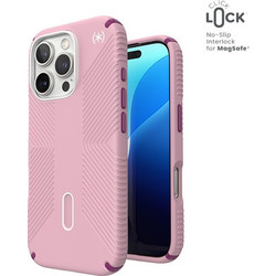 Speck Presidio2 Grip ClickLock & MagSafe - Case for iPhone 16 Pro (Wednesday Pink / Boysenberry Purple / White) - (150701-3250)
