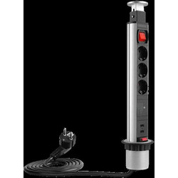 Deltaco Office Πολύπριζο Γραφείου Pop-Up Power Strip με Surge Protector DELO-0402