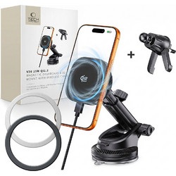 Tech-Protect V20 MagSafe Car Holder for Windshield/Air Vent/Dashboard 25W QI2.2 - Black