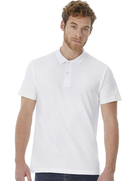 Ανδρική μπλούζα Polo Pique B & C ID.001 White