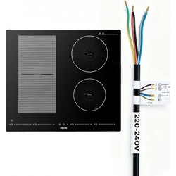 Επαγωγική Εστία VEVOR 60 cm με 4 Καυστήρες Εντοιχισμένη Ηλεκτρική Κουζίνα 220V 7200W, Επαγωγική Εστία Πάγκου, με 9 Επίπεδα Ισχύος, Οθόνη Αφής LED, Κεραμική Γυάλινη Επιφάνεια, Παιδικό Κλείδωμα, για Κου