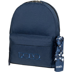 Polo Original Double Scarf Σχολική Τσάντα Πλάτης Γυμνασίου - Λυκείου Μπλε 901235-5100