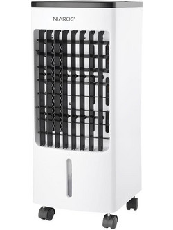 Επιδαπέδιος Ανεμιστήρας Niaros Tatasu Air Cooler 80W με Ψύκτες 4lt & Τηλεχειριστήριο Λευκό N71282