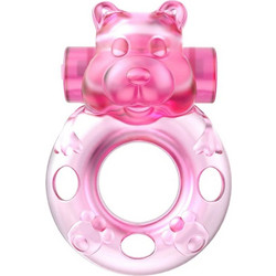 Baile Vibrating Cock Ring Bear 2cm Pink