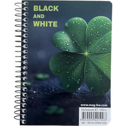 Black & White - Μπλοκ Σημειώσεων Σπιράλ, Ριγέ 100 Φύλλων, Clover 1903
