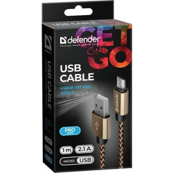 Defender Braided USB 2.0 to micro USB Cable Χρυσό 1m (87800)