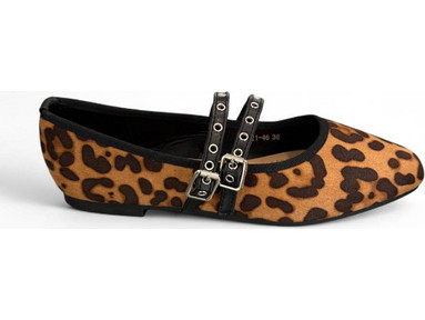 Μπαλαρίνες με μπαρέτα animal print