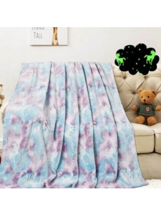 ΚΟΥΒΕΡΤΑ FLEECE ΦΩΣΦΟΡΙΖΕ ΜΟΝΟΚΕΡΟΙ ΣΙΕΛ ΜΕ ΑΣΤΕΡΙΑ 150Χ200