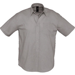 Ανδρικό κοντομάνικο πουκάμισο oxford Brisbane SOLS 16010 Silver