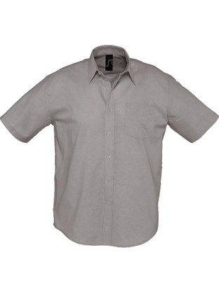 Ανδρικό κοντομάνικο πουκάμισο oxford Brisbane SOLS 16010 Silver