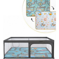Πάρκο Ορθογώνιο Playground XL 120x180 Με Στρωματάκι Belletti Grey BL-4004002-02